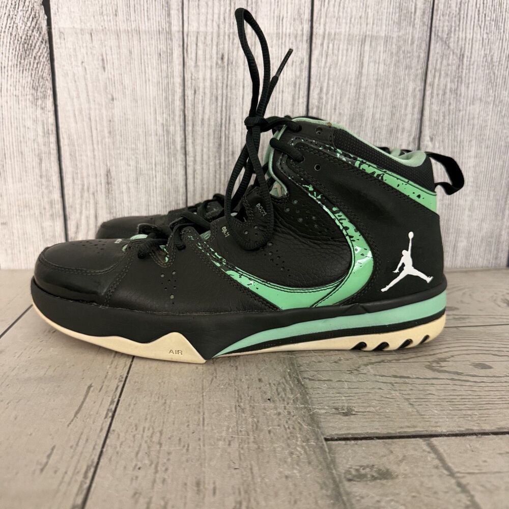 Nike Jordan Size 8.5 Phase 23 Hoop 2 602671-331 Black Green Basketball Sneakers
